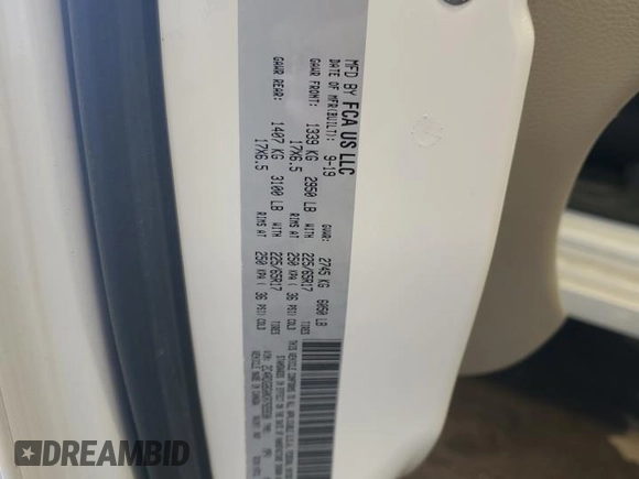 2019 Dodge Grand Caravan SE with VIN 2C4RDGBG0KR765930, listed as a Copart auction lot 54719285 with 35,107 mi miles and Clean Title. Bid and sale history available at DreamBid. Image 13.