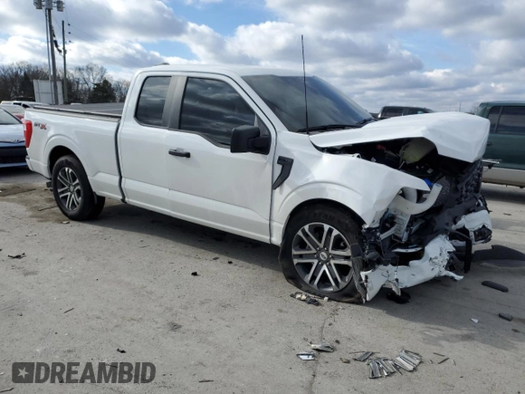 2023 Ford F-150 XL with VIN 1FTEX1CP7PKG12159, listed as a Copart auction lot 86476084 with 5,505 mi miles and Salvage title. Bid and sale history available at DreamBid. Image 4.