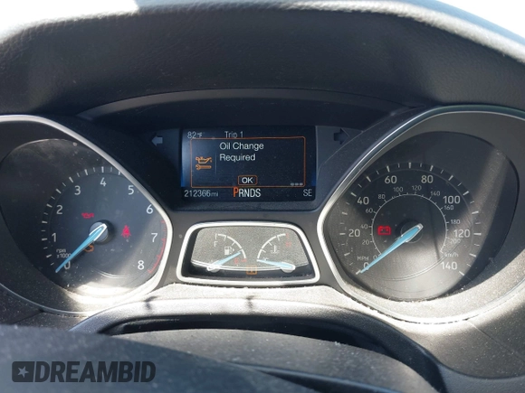2016 Ford Focus SE with VIN 1FADP3F25GL355462, listed as a IAAI auction lot 41868865 with 212,366 mi miles. Bid and sale history available at carsss.com. Image 7.