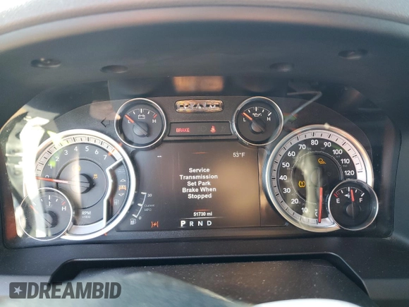 2018 Ram 1500 Big Horn with VIN 1C6RR7LG2JS264140, listed as a Copart auction lot 51293265 with 51,730 mi miles and Salvage Title. Bid and sale history available at carsss.com. Image 9.