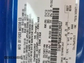2017 Ford Mustang V6 z VIN 1FA6P8AM3H5339037, wystawiony jako Copart lot #54262685 z przebiegiem 106 367 mil mil oraz Czysty tytuł • Clean title. Historia ofert i sprzedaży dostępna na DreamBid. Obrazek 12.