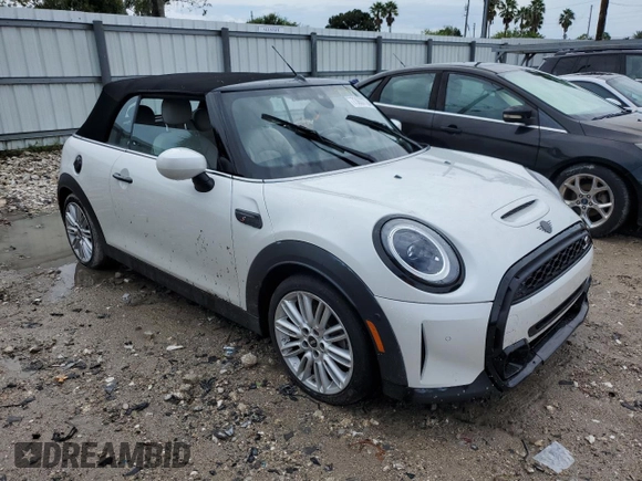 2023 MINI Convertible Cooper S with VIN WMW43DL0XP3R09574, listed as a Copart auction lot 73637724 with Not provided miles and Non repairable. Bid and sale history available at DreamBid. Image 4.