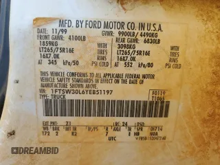 2000 Ford F-350 XL with VIN 1FTSW30L6YEB51197, listed as a Copart auction lot 49504835 with 284,070 mi miles and Salvage Title. Bid and sale history available at DreamBid. Image 14.