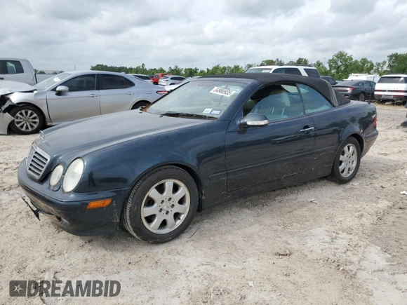 2002 Mercedes-Benz CLK with VIN WDBLK65G32T114364, listed as a Copart auction lot 54966935 with Not Provided miles and Clean Title. Bid and sale history available at carsss.com. Image 1.