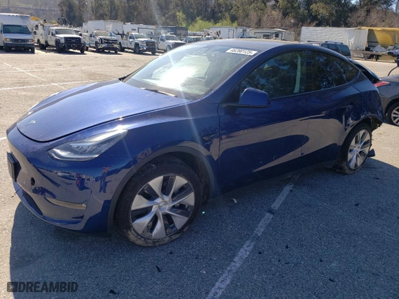 2022 Tesla Model Y Long Range with VIN 7SAYGAEE1NF365744, listed as a Copart auction lot 46280125 with 78,545 mi miles and Salvage Title. Bid and sale history available at carsss.com. Image 1.