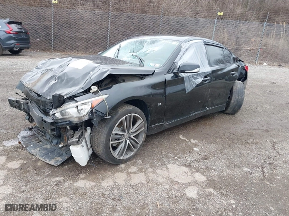 2015 Infiniti Q50 Premium with VIN JN1BV7AR4FM406299, listed as a IAAI auction lot 41801198 with 108,565 mi miles. Bid and sale history available at carsss.com. Image 18.