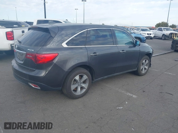 2016 Acura MDX with VIN 5FRYD3H23GB007677, listed as a IAAI auction lot 41586346 with 104,586 mi miles. Bid and sale history available at carsss.com. Image 4.