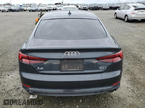 2018 Audi A5 Sportback Premium with VIN WAUDNCF51JA046873, listed as a Copart auction lot 43598815 with 43,297 mi miles and Salvage Title. Bid and sale history available at carsss.com. Image 6.