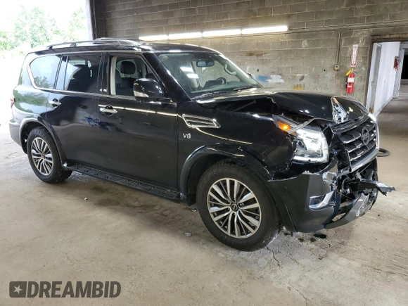 2021 Nissan Armada SL with VIN JN8AY2BBXM9795698, listed as a Copart auction lot 63000174 with 33,002 mi miles and Salvage Title. Bid and sale history available at carsss.com. Image 4.