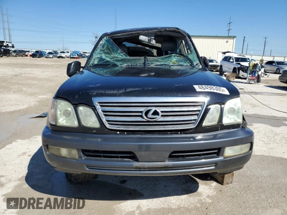 2004 Lexus LX 470 with VIN JTJHT00W043536558, listed as a Copart auction lot 48498305 with Not Provided miles and Salvage Title. Bid and sale history available at DreamBid. Image 5.