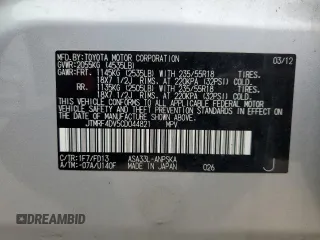 2012 Toyota RAV4 Sport with VIN JTMRF4DV5CD044821, listed as a Copart auction lot 61555935 with 94,301 mi miles and Salvage title. Bid and sale history available at DreamBid. Image 13.