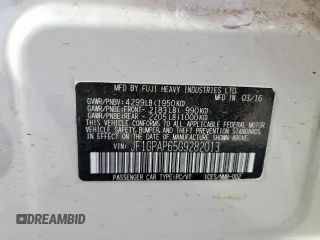 2016 Subaru Impreza Special Sports Premium with VIN JF1GPAP65G9282013, listed as a Copart auction lot 58312045 with 86,460 mi miles and Salvage title. Bid and sale history available at DreamBid. Image 13.
