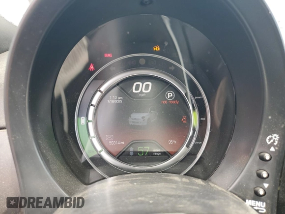 2017 FIAT 500e with VIN 3C3CFFGE9HT561445, listed as a Copart auction lot 65465705 with 59,314 mi miles and Clean title. Bid and sale history available at DreamBid. Image 9.