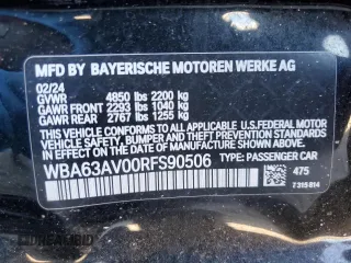 2024 BMW 4 Series 430i with VIN WBA63AV00RFS90506, listed as a Copart auction lot 77158134 with Not Provided miles and Non Repairable. Bid and sale history available at carsss.com. Image 13.