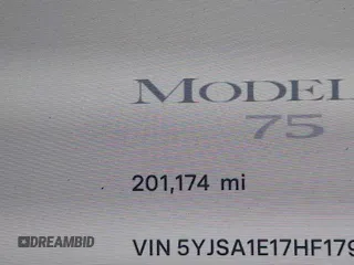 2017 Tesla Model S 60 z VIN 5YJSA1E17HF179051, wystawiony jako IAAI lot #42430013 z przebiegiem 201 174 mil mil oraz . Historia ofert i sprzedaży dostępna na DreamBid. Obrazek 16.