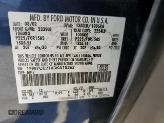 2003 Ford Escape XLS Popular with VIN 1FMYU021X3KA18362, listed as a Copart auction lot 72805974 with 77,004 mi miles and Salvage Title. Bid and sale history available at carsss.com. Image 13.