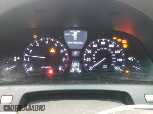 2010 Lexus LS 460 with VIN JTHCL5EF6A5007228, listed as a Copart auction lot 45401605 with 164,195 mi miles and Salvage title. Bid and sale history available at DreamBid. Image 9.