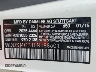 2015 Mercedes-Benz CLA 250 with VIN WDDSJ4GB1FN188601, listed as a Copart auction lot 42777914 with 78,973 mi miles and . Bid and sale history available at DreamBid. Image 12.