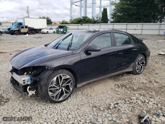 2023 Hyundai IONIQ 6 Preferred with VIN KMHM34AC6PA046196, listed as a Copart auction lot 64205874 with 48311 miles and Salvage Title. Bid and sale history available at carsss.com. Image 1.
