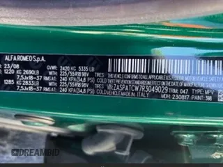 2024 Alfa Romeo Tonale Ti z VIN ZASPATCW7R3049029, wystawiony jako Copart lot #84256584 z przebiegiem 4602 mil mil oraz Szkody całkowita. Historia ofert i sprzedaży dostępna na DreamBid. Obrazek 10.