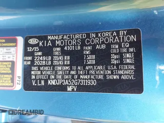 2016 Kia Soul + with VIN KNDJP3A52G7311930, listed as a IAAI auction lot 41615115 with 106,945 mi miles. Bid and sale history available at carsss.com. Image 9.