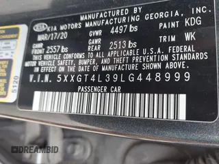 2020 Kia Optima LX z VIN 5XXGT4L39LG448999, wystawiony jako IAAI lot #41620968 z przebiegiem 69 431 mil mil oraz . Historia ofert i sprzedaży dostępna na DreamBid. Obrazek 9.