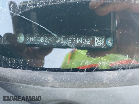 2014 Honda Civic LX z VIN 2HGFB2F57EH531932, wystawiony jako IAAI lot #40110837 z przebiegiem Nie podano mil oraz . Historia ofert i sprzedaży dostępna na DreamBid. Obrazek 9.