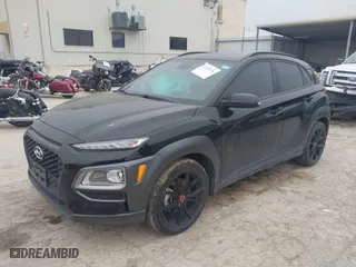 2021 Hyundai Kona NIGHT with VIN KM8K63A5XMU691471, listed as a IAAI auction lot 41589254 with 56,083 mi miles. Bid and sale history available at carsss.com. Image 2.