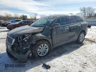 2019 Kia Sorento L with VIN 5XYPG4A35KG593040, listed as a Copart auction lot 45856545 with 93,111 mi miles and Salvage Title. Bid and sale history available at DreamBid. Image 1.