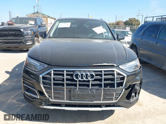 2021 Audi Q5 Premium with VIN WA1AAAFY8M2126213, listed as a IAAI auction lot 41454050 with 38,057 mi miles. Bid and sale history available at carsss.com. Image 12.