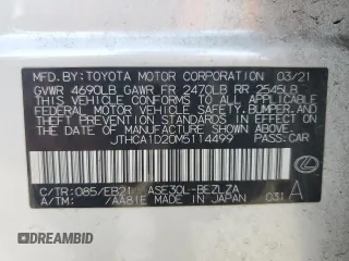2021 Lexus IS 300 z VIN JTHCA1D20M5114499, wystawiony jako Copart lot #62119075 z przebiegiem 77 530 mil mil oraz Szkoda całkowita • Salvage title. Historia ofert i sprzedaży dostępna na DreamBid. Obrazek 13.