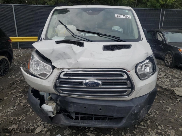 2018 Ford Transit Van with VIN 1FTYR1YM4JKA53750, listed as a Copart auction lot 74674554 with 0 mi miles and Salvage Title. Bid and sale history available at carsss.com. Image 5.