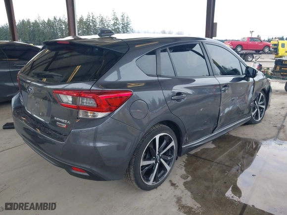 2022 Subaru Impreza Sport with VIN 4S3GTAM68N3717598, listed as a IAAI auction lot 41778477 with 36,555 mi miles. Bid and sale history available at carsss.com. Image 4.