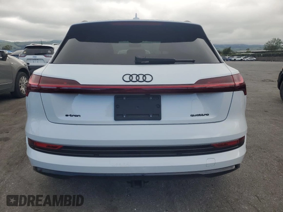 2023 Audi e-tron Premium Plus with VIN WA1LAAGE9PB025201, listed as a Copart auction lot 50419185 with 20,102 mi miles and Salvage title. Bid and sale history available at DreamBid. Image 6.