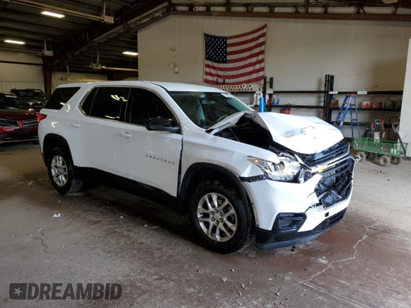 2021 Chevrolet Traverse LS with VIN 1GNERFKW5MJ222976, listed as a Copart auction lot 61166715 with 66,231 mi miles and Salvage title. Bid and sale history available at DreamBid. Image 4.