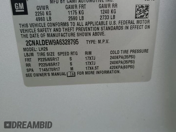 2010 Chevrolet Equinox 1LT with VIN 2CNALDEW9A6328795, listed as a Copart auction lot 56718635 with 178,496 mi miles and Clean Title. Bid and sale history available at DreamBid. Image 13.