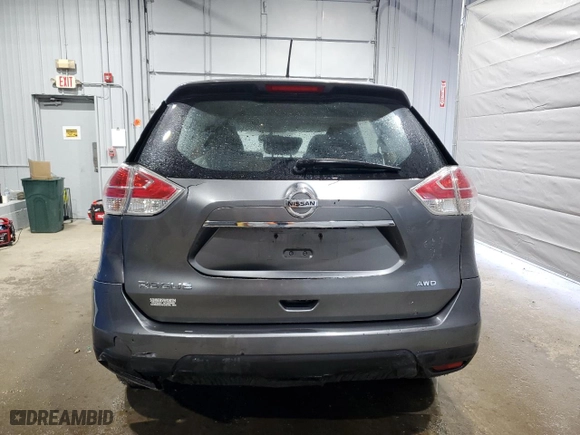 2016 Nissan Rogue S with VIN JN8AT2MV1GW133553, listed as a Copart auction lot 49231645 with 188,530 mi miles and Salvage Title. Bid and sale history available at carsss.com. Image 6.