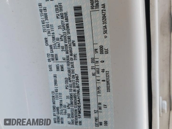 2022 Ford Bronco with VIN 1FMDE5AH1NLB73967, listed as a Copart auction lot 53656255 with 31,508 mi miles and Clean title. Bid and sale history available at DreamBid. Image 15.