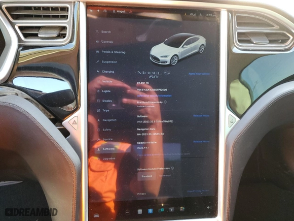 2013 Tesla Model S with VIN 5YJSA1CG8DFP12090, listed as a Copart auction lot 83920494 with 94,801 mi miles and Clean Title. Bid and sale history available at carsss.com. Image 9.