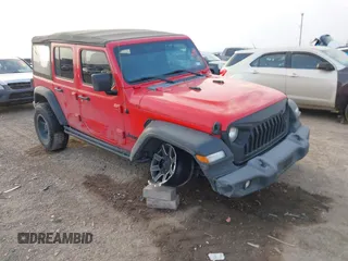 2022 Jeep Wrangler Unlimited Sport S with VIN 1C4HJXDG1NW144404, listed as a IAAI auction lot 41690330 with 48,542 mi miles and . Bid and sale history available at DreamBid. Image 1.