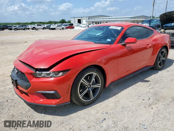 2024 Ford Mustang EcoBoost с VIN 1FA6P8TH7R5118719, выставлен на аукционе Copart как лот 59622685 с пробегом 1 760 миль миль и Списание • Salvage title. История ставок и продаж доступна на DreamBid. Изображение 1.
