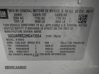 2017 Chevrolet Silverado 1500 LT with VIN 3GCUKREC2HG473554, listed as a IAAI auction lot 42220143 with 80,000 mi miles and . Bid and sale history available at DreamBid. Image 9.