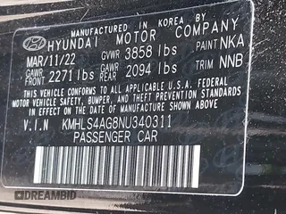 2022 Hyundai Elantra SEL z VIN KMHLS4AG8NU340311, wystawiony jako IAAI lot #42041259 z przebiegiem 37 144 mil mil oraz . Historia ofert i sprzedaży dostępna na DreamBid. Obrazek 9.