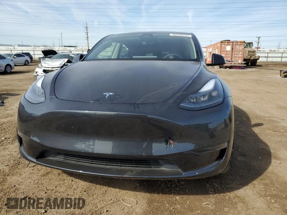 2024 Tesla Model Y with VIN 7SAYGDED7RF163537, listed as a Copart auction lot 48639255 with 7,193 mi miles and Salvage Title. Bid and sale history available at DreamBid. Image 5.