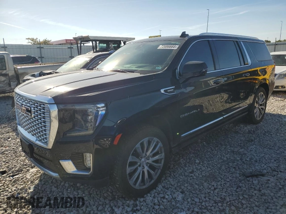 2022 GMC Yukon XL Denali with VIN 1GKS2JKT2NR112645, listed as a Copart auction lot 72086664 with 72,172 mi miles and Salvage Title. Bid and sale history available at carsss.com. Image 1.