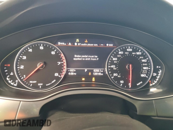 2016 Audi A6 Prestige with VIN WAUHGAFC2GN001442, listed as a Copart auction lot 61633805 with 128,140 mi miles and Salvage title. Bid and sale history available at DreamBid. Image 9.