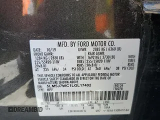 2020 Lincoln Aviator Reserve with VIN 5LM5J7WC1LGL17402, listed as a Copart auction lot 57256665 with Not provided miles and Salvage title. Bid and sale history available at DreamBid. Image 13.