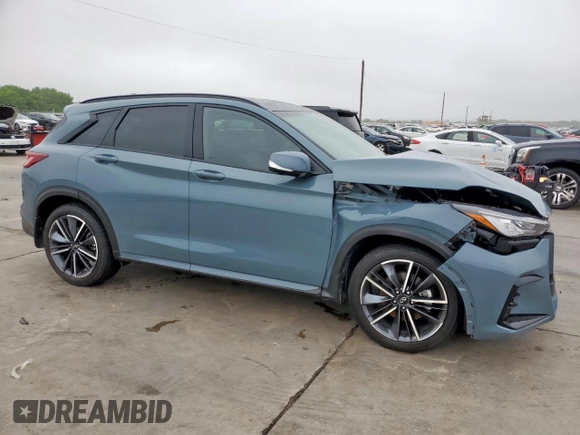 2024 Infiniti QX50 Sport with VIN 3PCAJ5FA7RF108824, listed as a Copart auction lot 55150705 with 7,388 mi miles and Salvage title. Bid and sale history available at DreamBid. Image 4.