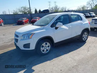 2016 Chevrolet Trax LS with VIN 3GNCJKSB4GL280174, listed as a IAAI auction lot 41982347 with 112,195 mi miles. Bid and sale history available at carsss.com. Image 2.
