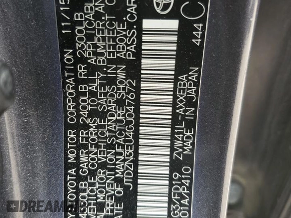 2016 Toyota Prius Two z VIN JTDZN3EU4GJ047672, wystawiony jako Copart lot #57941045 z przebiegiem 110 405 mil mil oraz Szkoda całkowita • Salvage title. Historia ofert i sprzedaży dostępna na DreamBid. Obrazek 12.